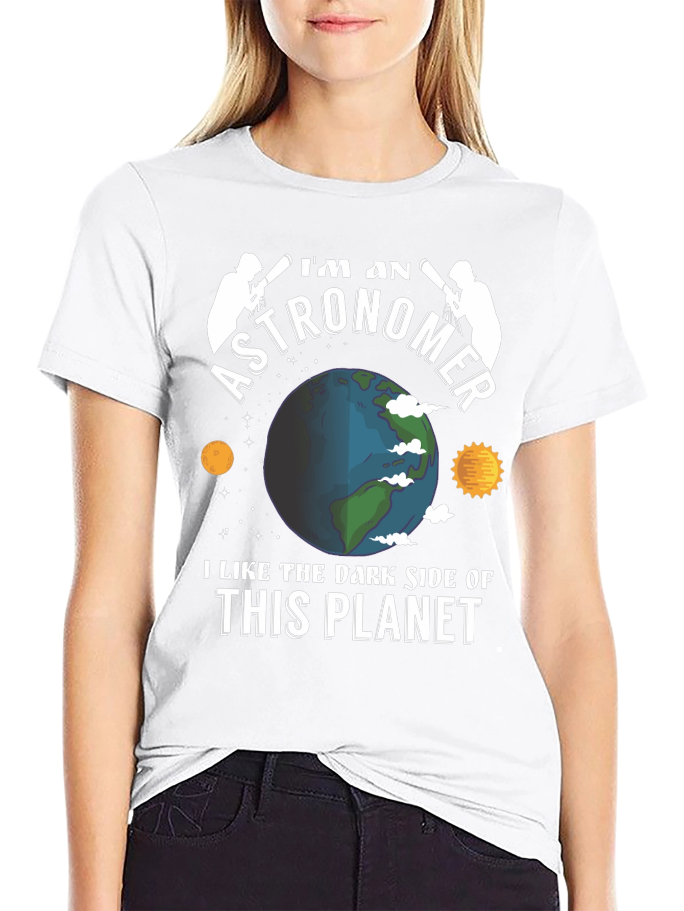 Black I'm An Astronomer T-Shirt - Dark Side Planet Tee view 9