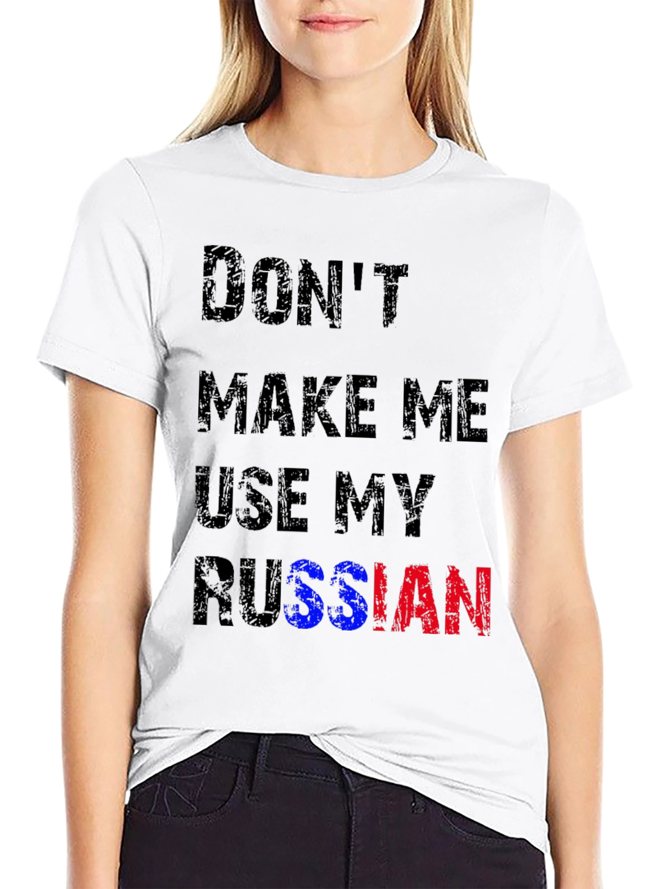 Black Don't Make Me Use My Russian T-Shirt view 9