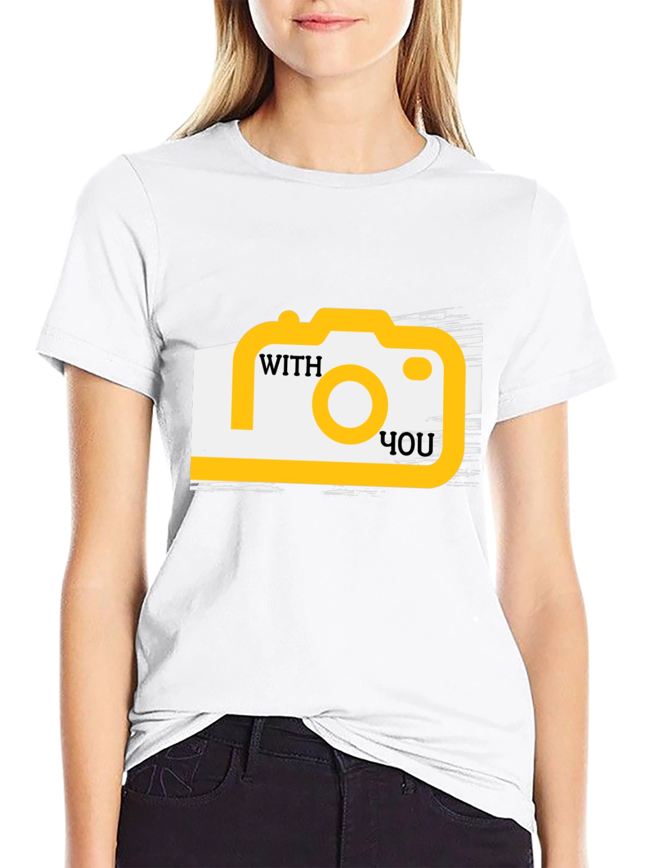 Black With You Camera Graphic Tee view 9