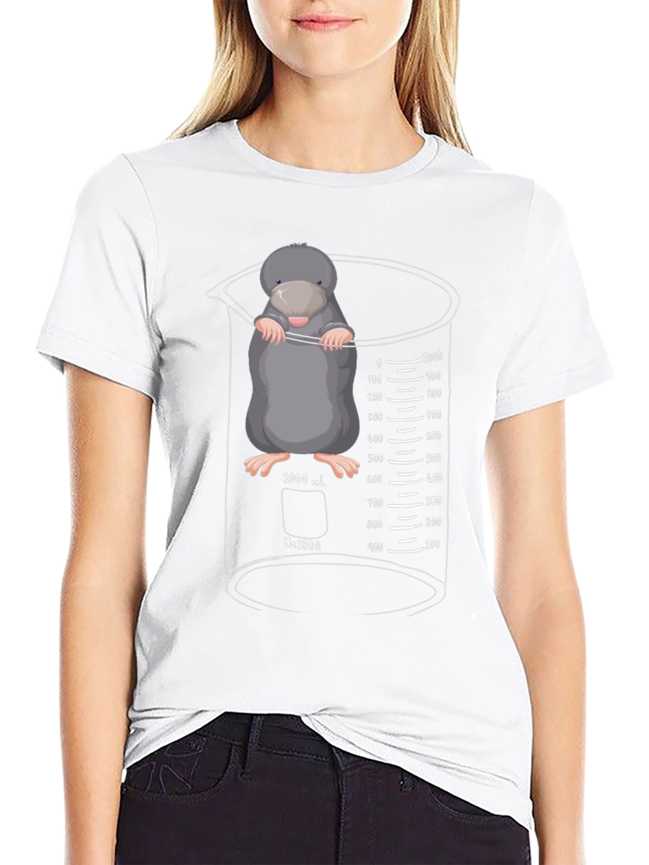 Black Mole in Beaker T-Shirt - Science Humor Tee view 9