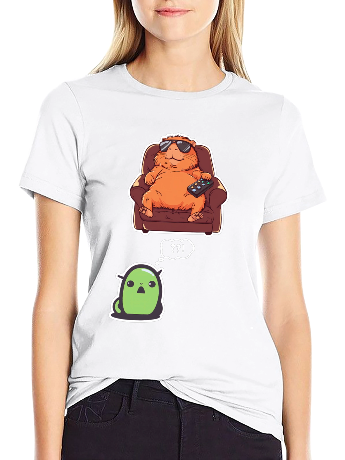 Black Cartoon Character Graphic T-Shirt view 9