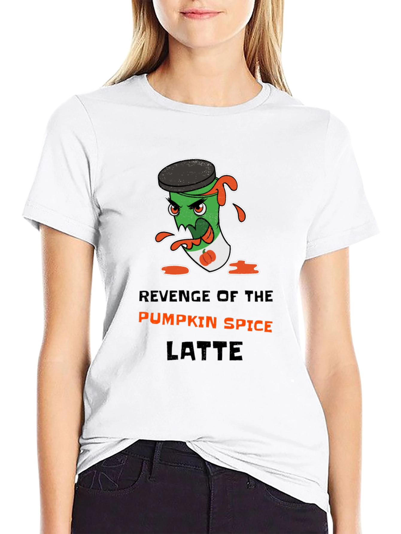Black Revenge of Pumpkin Spice Latte Graphic Tee view 9