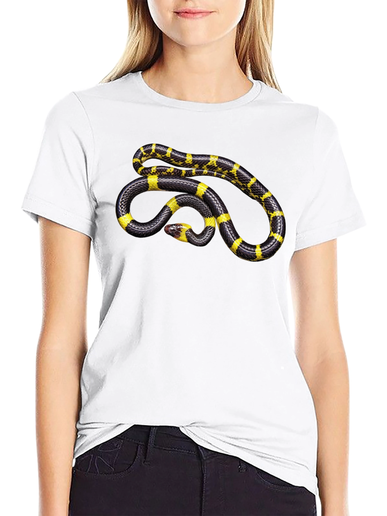 Black Snake Graphic T-Shirt - Black Cotton Tee view 9