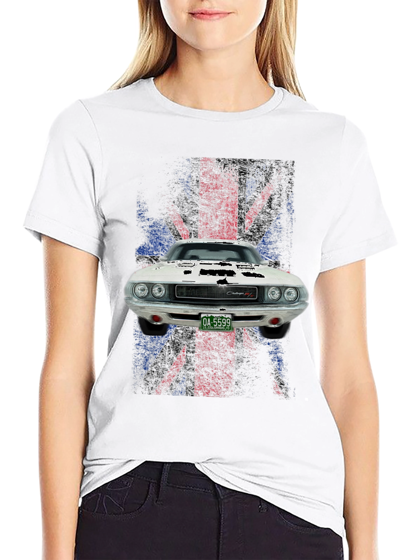 Black Vintage Muscle Car T-Shirt view 9