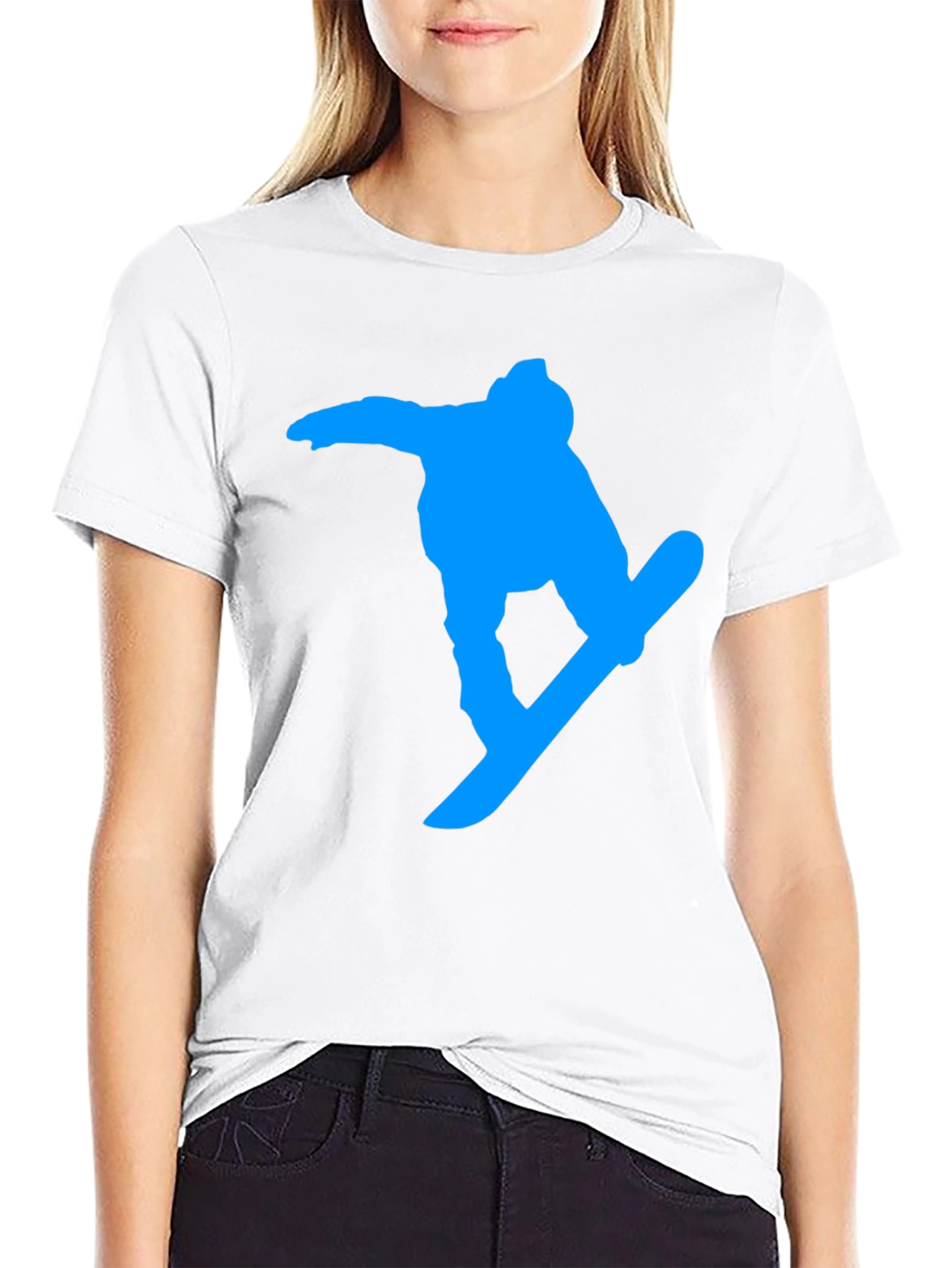 Black Snowboarder Graphic Tee - Black Cotton Blend view 9