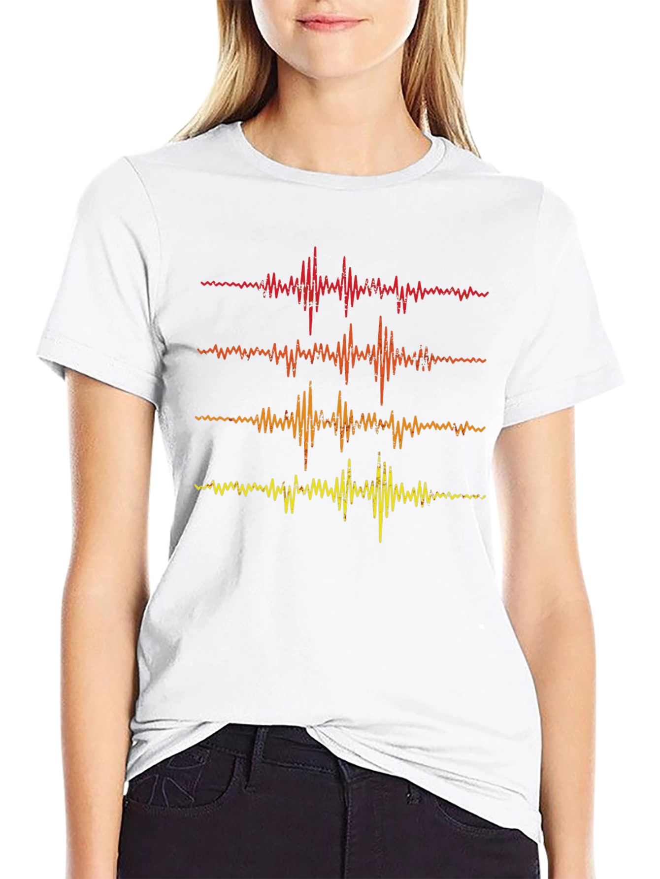 Black Retro Sound Wave Graphic Tee view 9