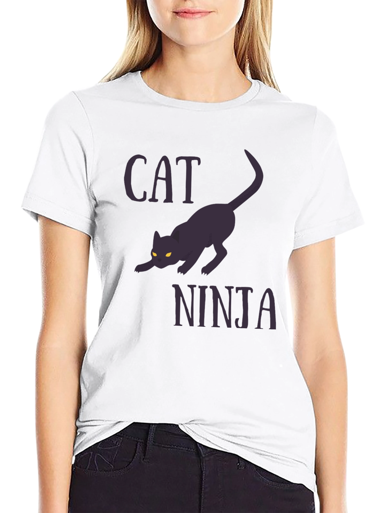 Black Cat Ninja Graphic Tee - Stealthy Style view 9