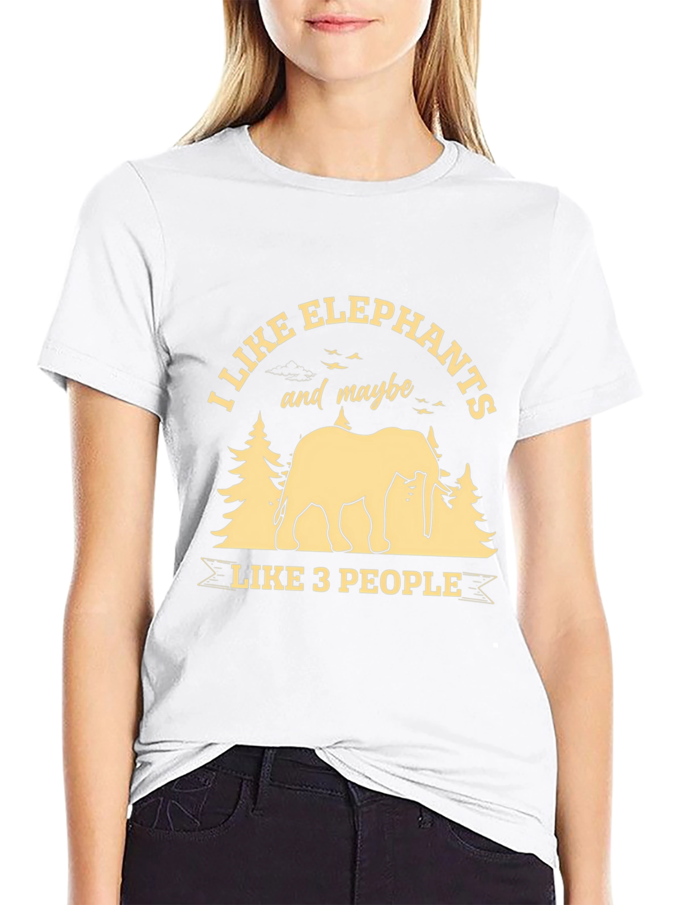 Black Elephant Lover T-Shirt: I Like Elephants & Maybe 3 People view 9