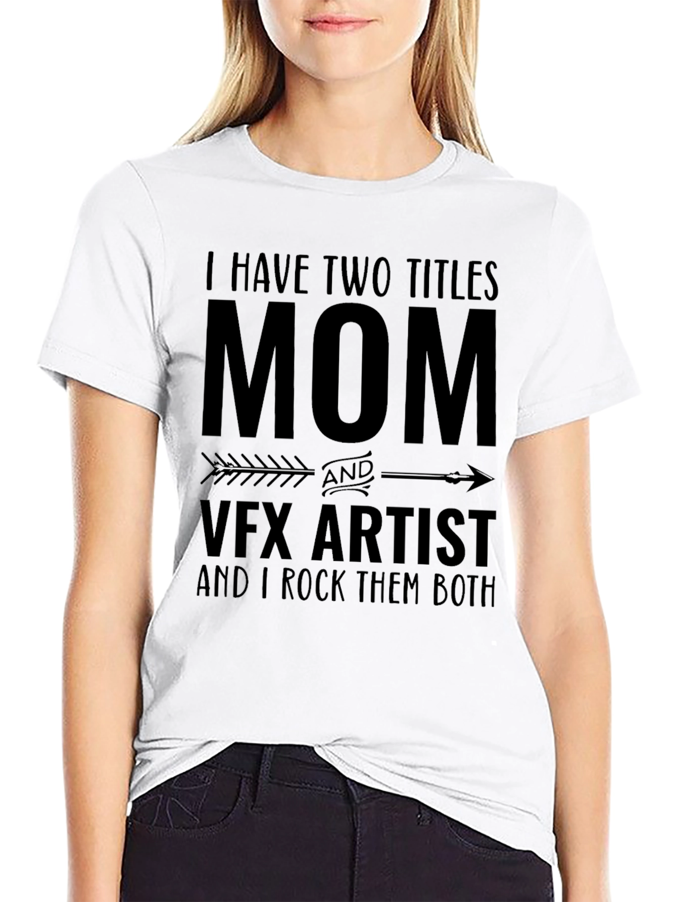 Black Mom & VFX Artist T-Shirt - I Rock Them Both! view 9