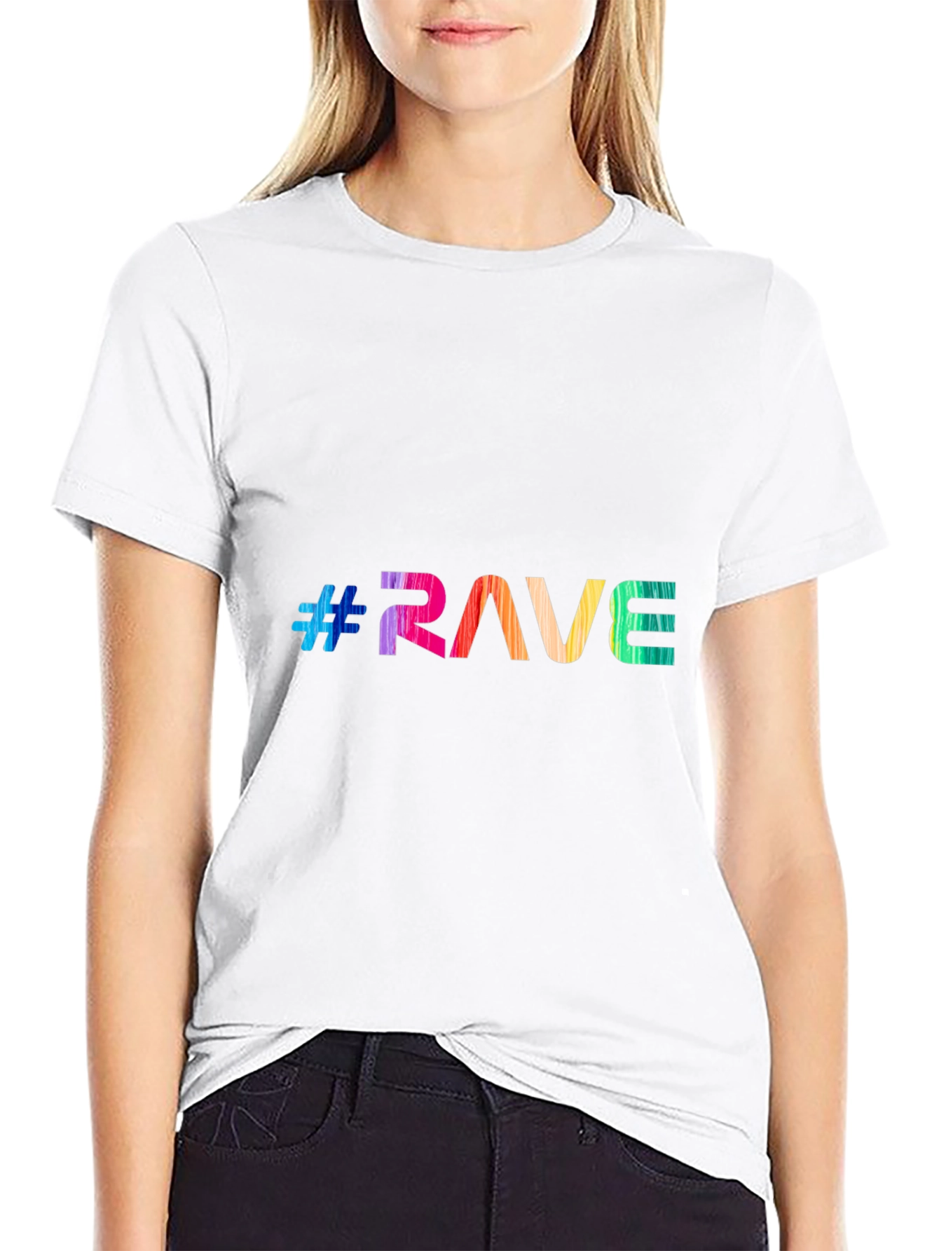 Black Rave Rainbow Graphic Tee - Festival Vibes view 9
