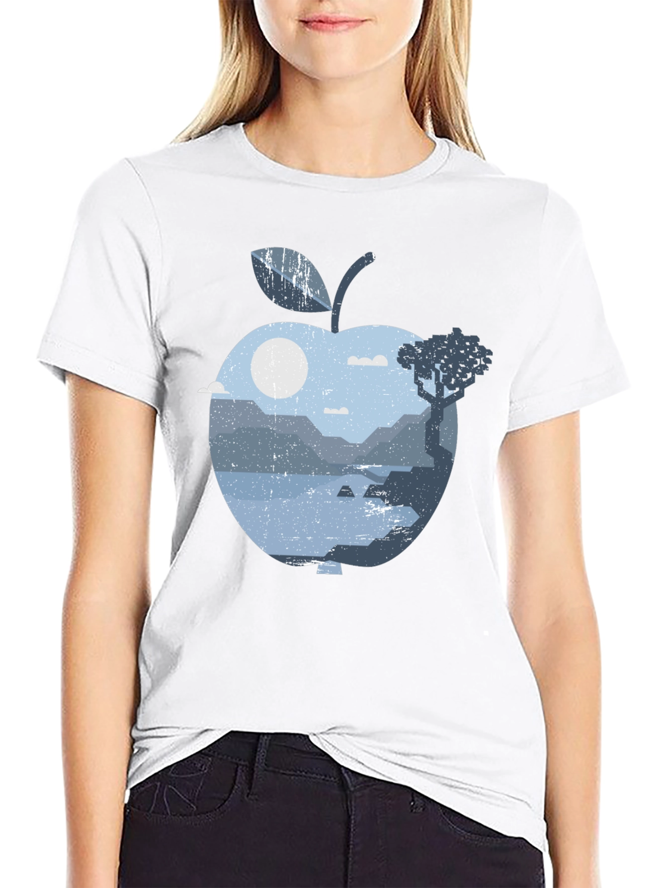 Nature Apple Graphic Tee - Black - 9