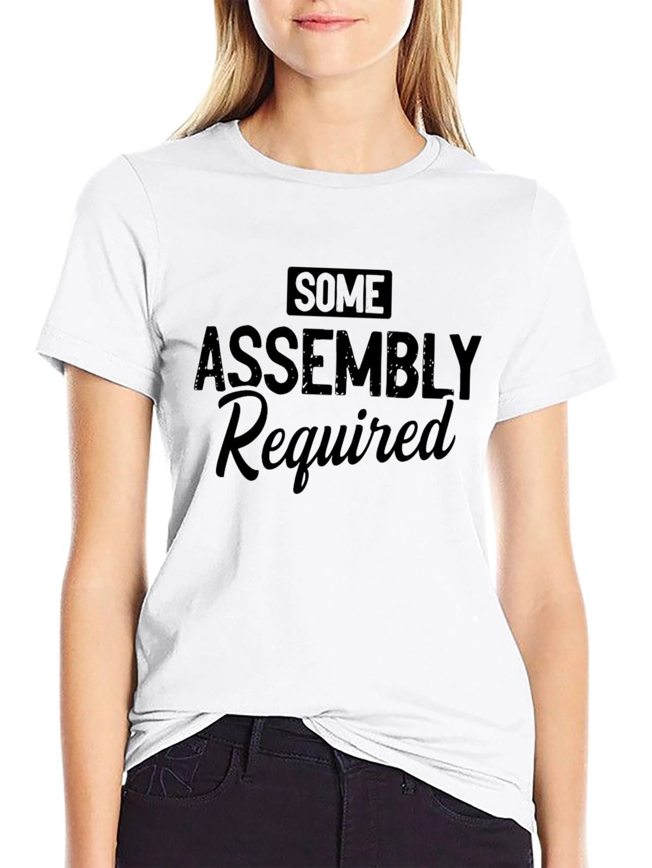 Black Some Assembly Required Graphic Tee - Black Casual T-Shirt view 9