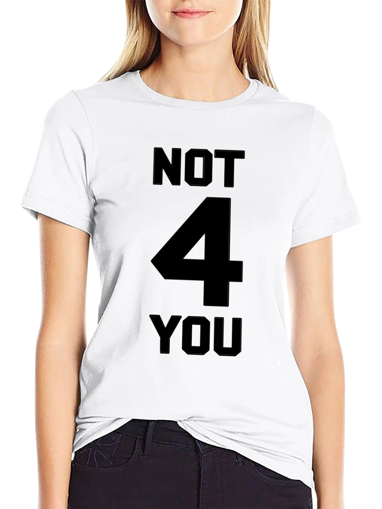 Black Not 4 You Graphic Tee - Black Cotton T-Shirt view 9