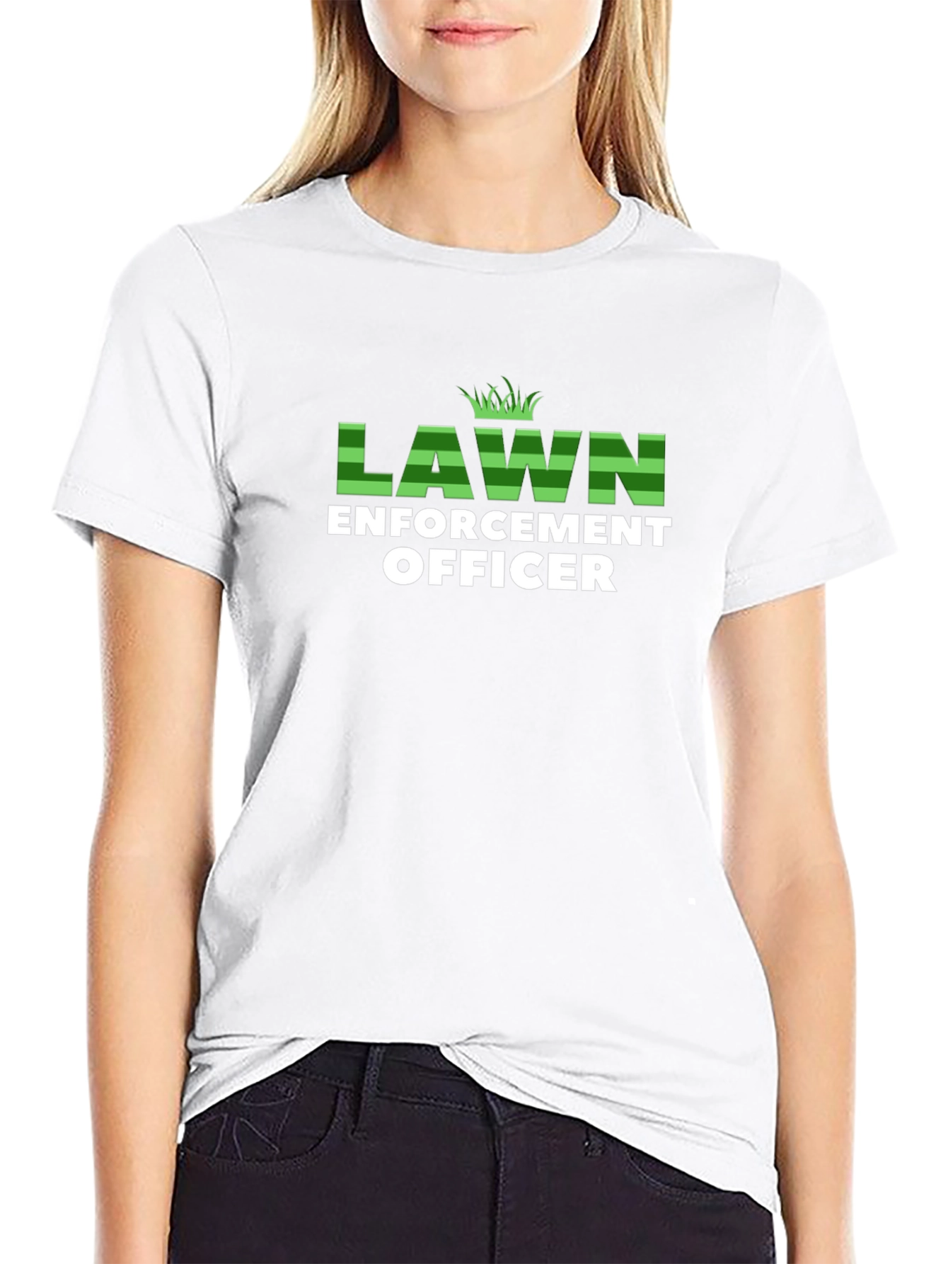 Black Lawn Enforcement Officer Graphic T-Shirt view 9