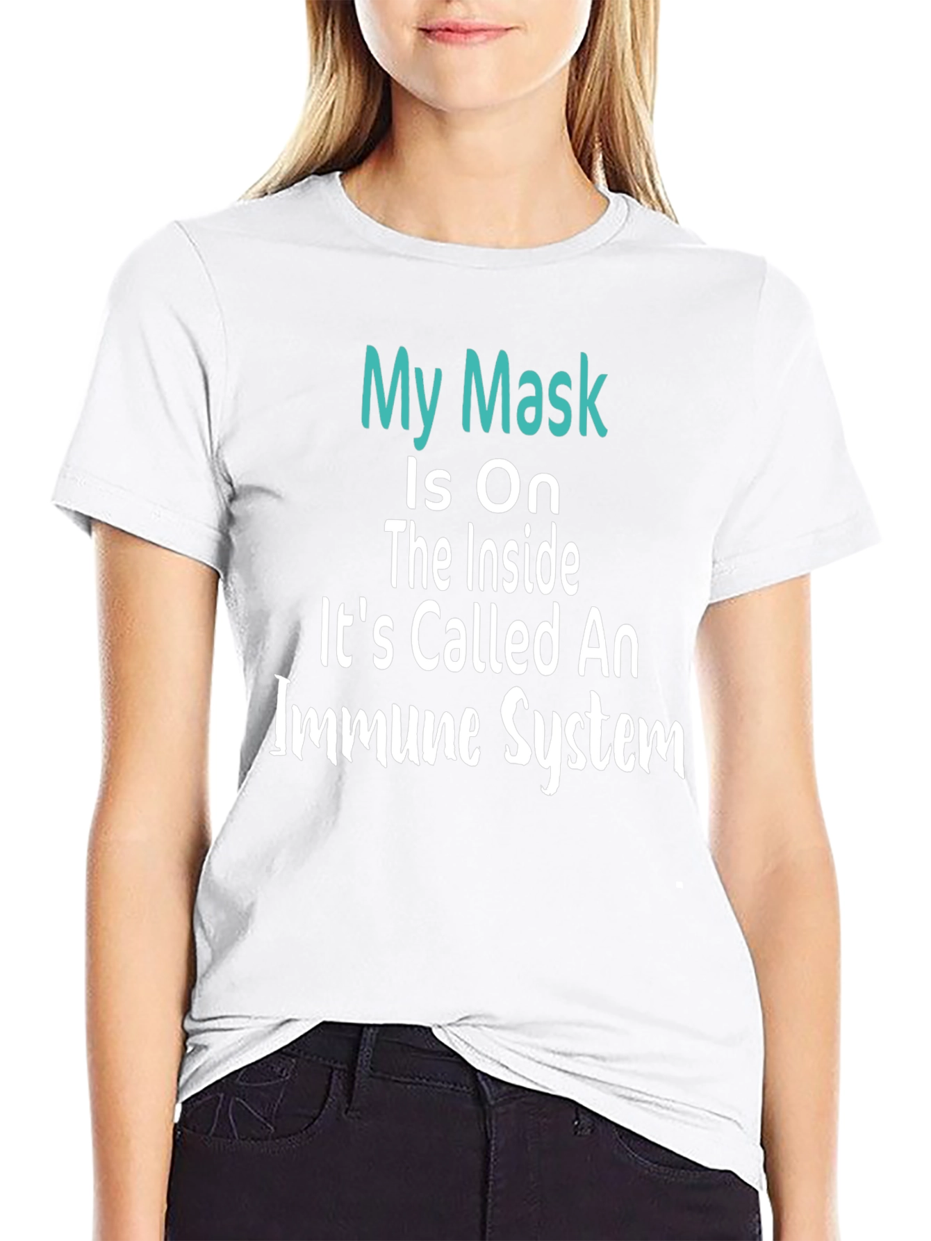 Black My Mask is On Immune System T-Shirt view 9