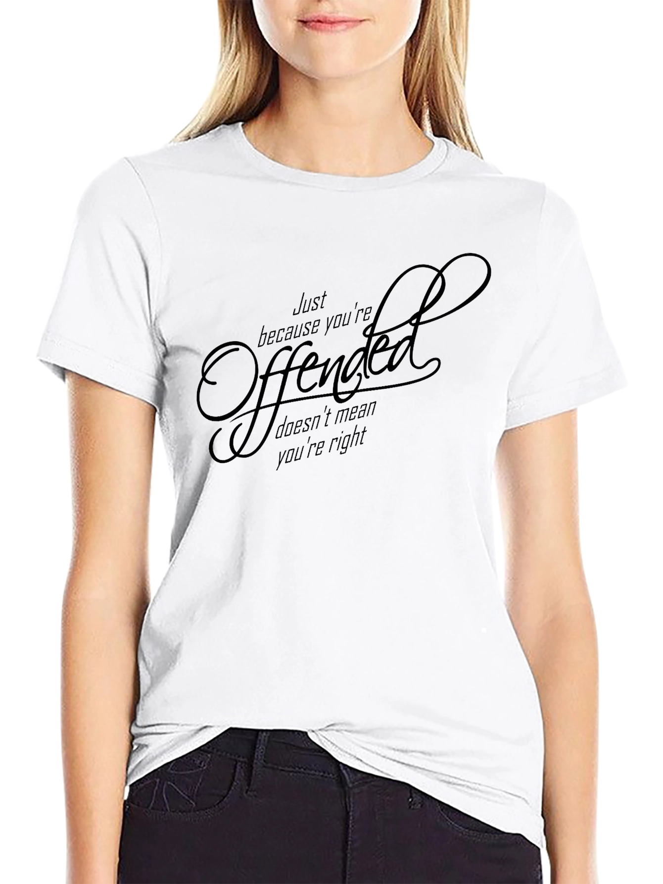 Black Offended T-Shirt - Funny Slogan Tee view 9