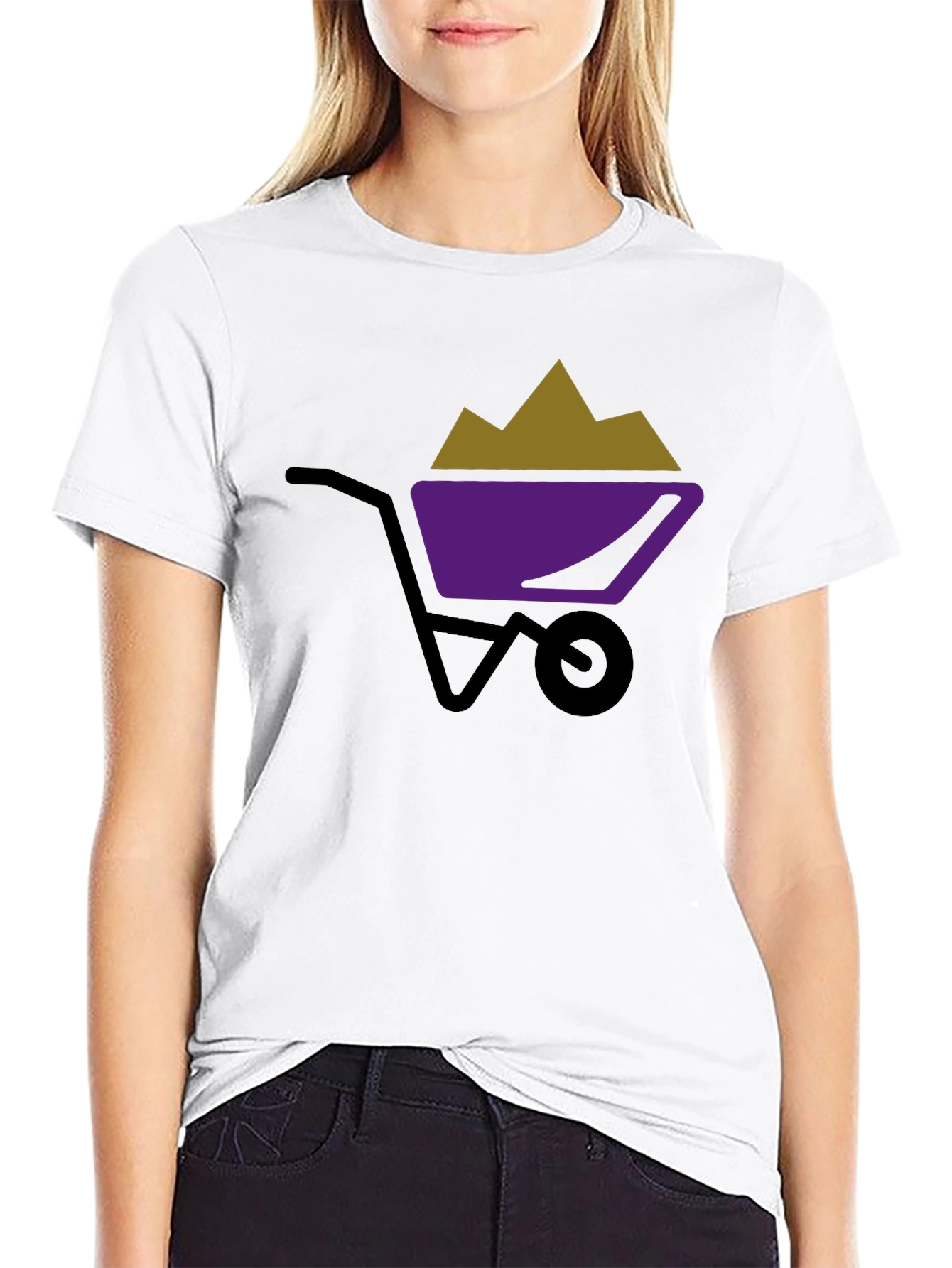 Black Wheelbarrow Graphic Tee - Black Cotton Shirt view 9