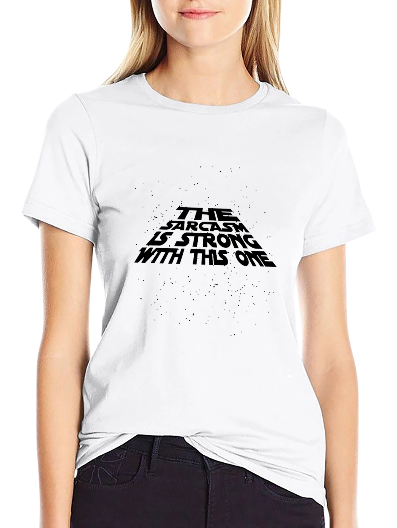 Black Sarcasm Strong Funny Star Wars Style Graphic Tee view 9