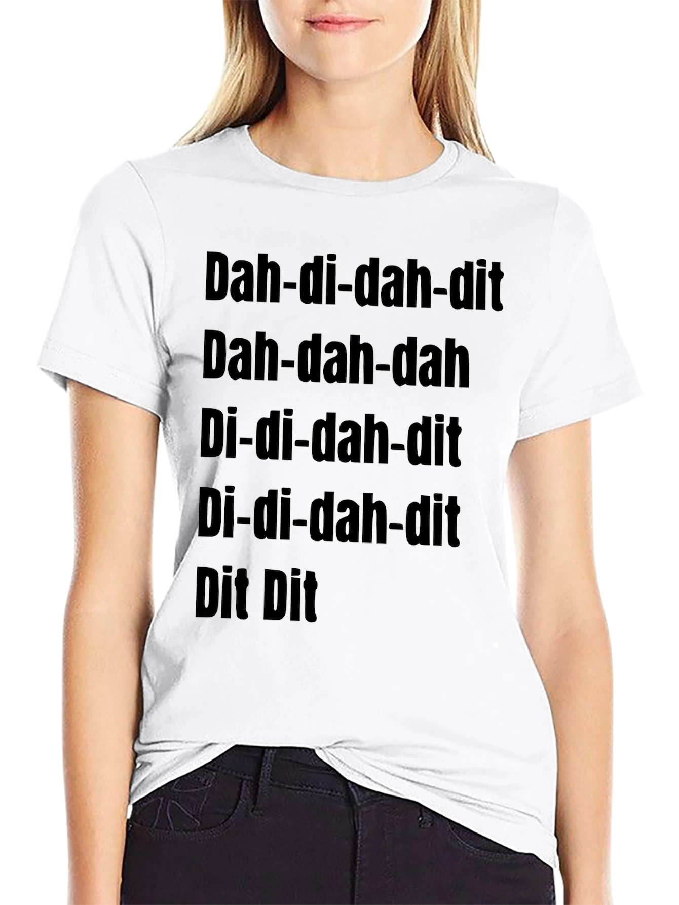 Black Morse Code Inspired Graphic Tee - Dah-di-dah-dit view 9