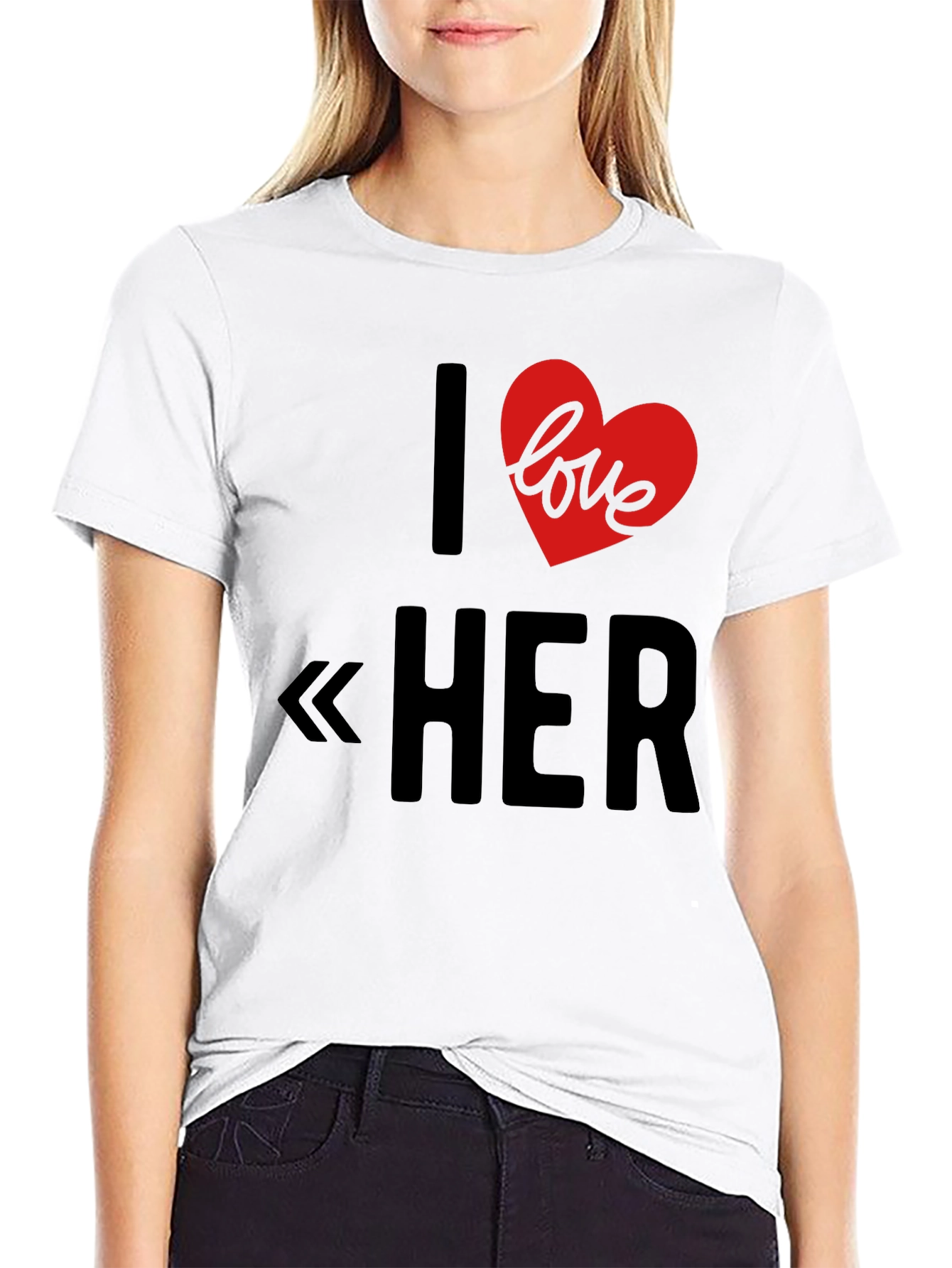 Black I Love Her Graphic Tee - Black view 9