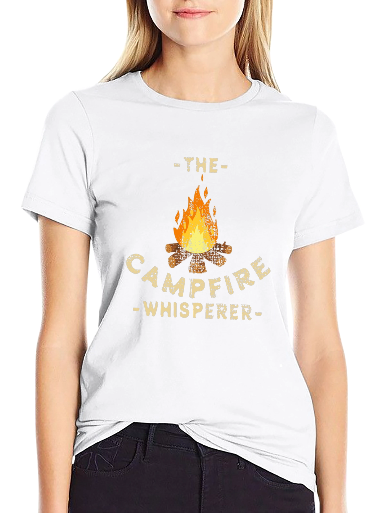 Black Campfire Whisperer Graphic Tee - Black Cotton T-Shirt view 9