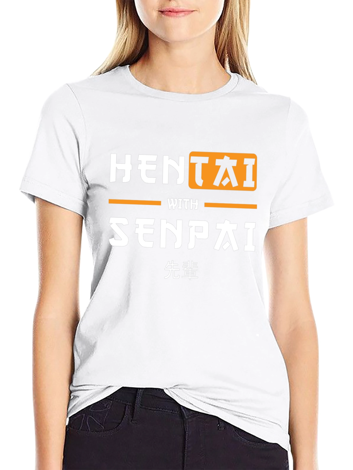 Hentai With Senpai Black T-Shirt Funny Graphic Tee - 9