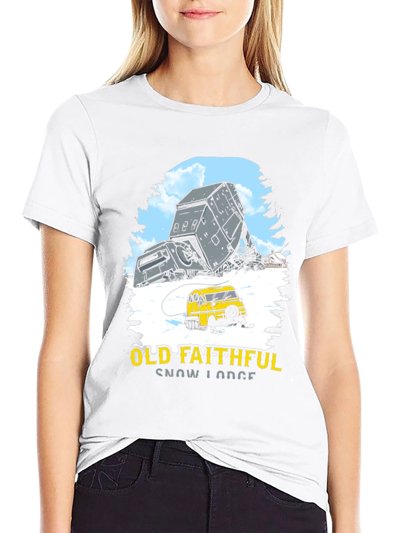 Black Old Faithful Snow Lodge Graphic Tee view 9