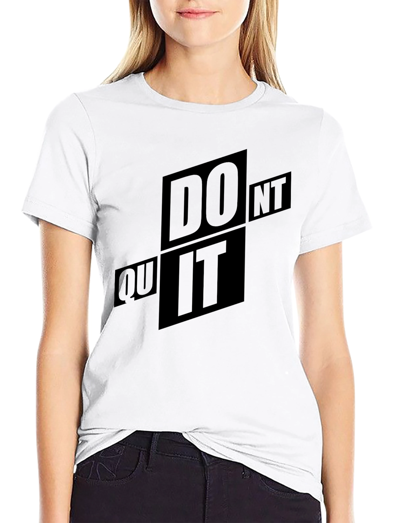Black Motivational 'Do It' Black Graphic T-Shirt view 9