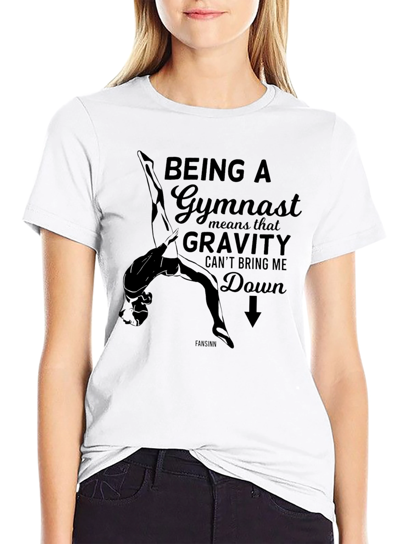 Gymnast Gravity T-Shirt: Black Graphic Tee - 9