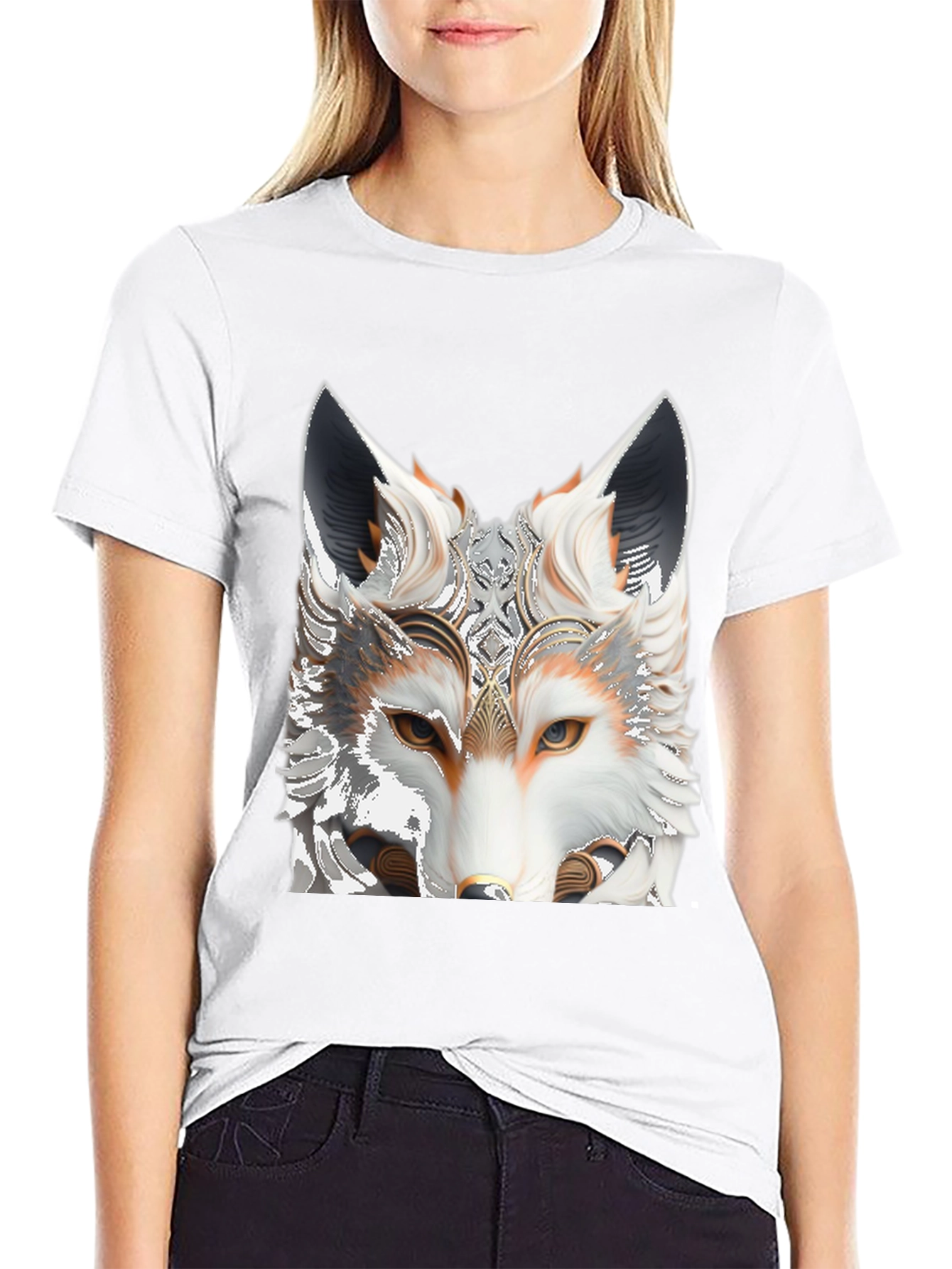 Black Fox Head Graphic Tee view 9