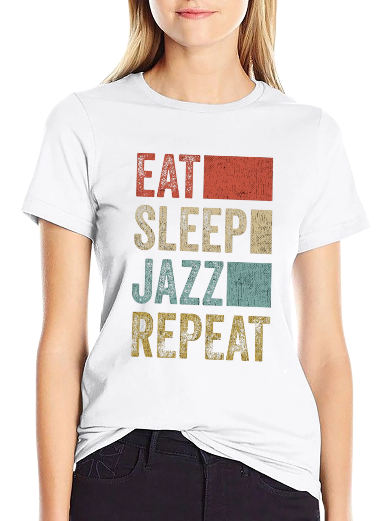 Black Eat Sleep Jazz Repeat T-Shirt view 9