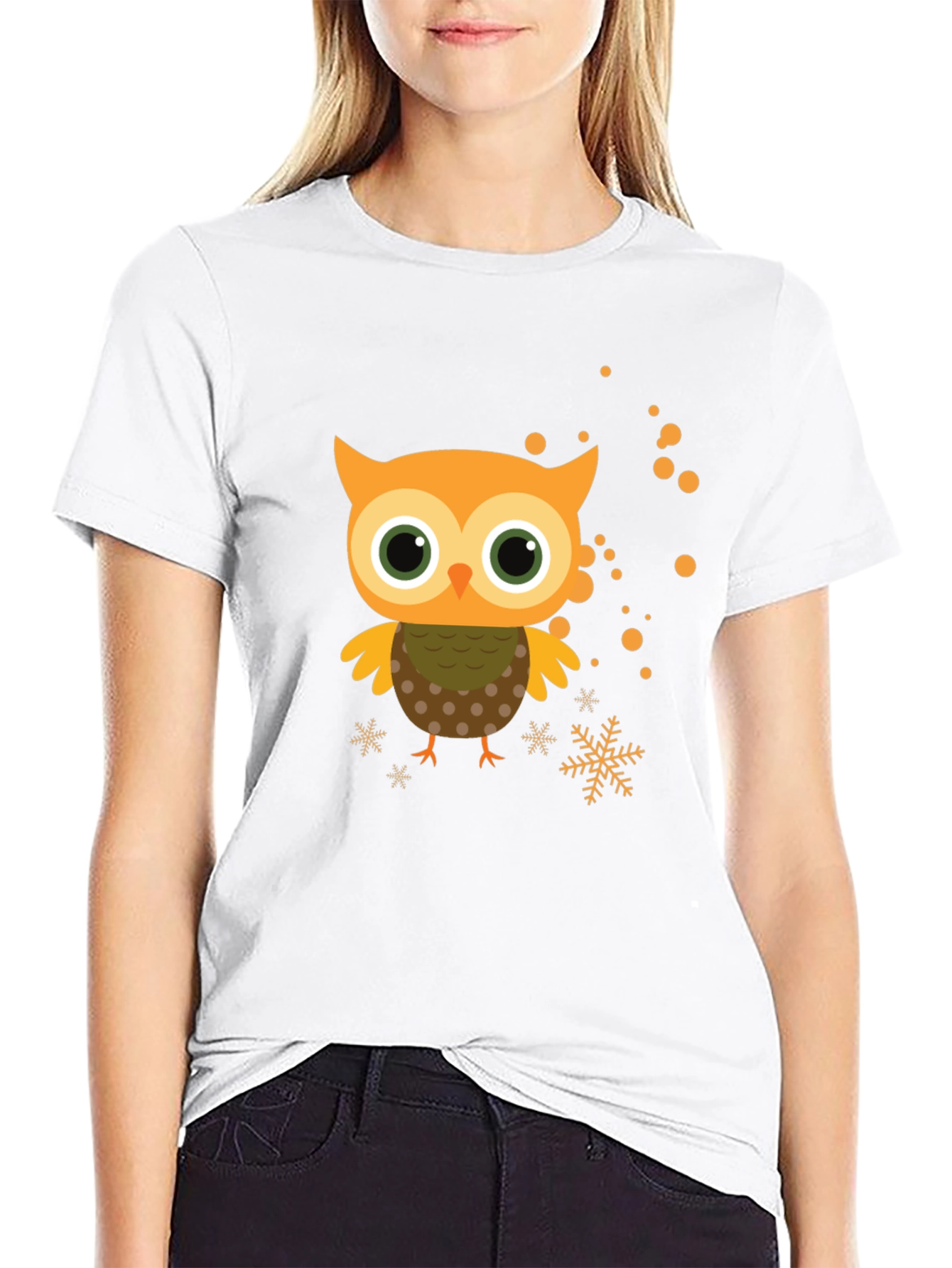 Black Cute Owl Graphic Tee - Black Short Sleeve Shirt view 9