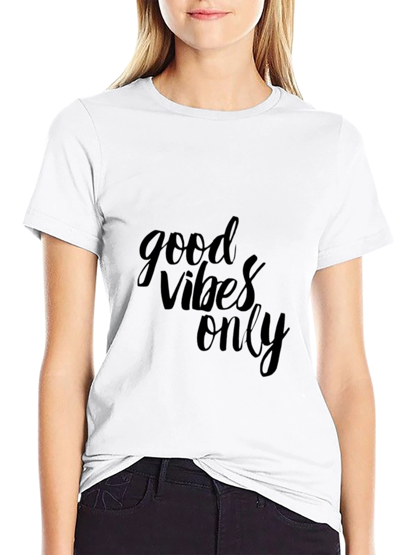 Black Good Vibes Only Black T-Shirt - Stylish & Comfortable view 9