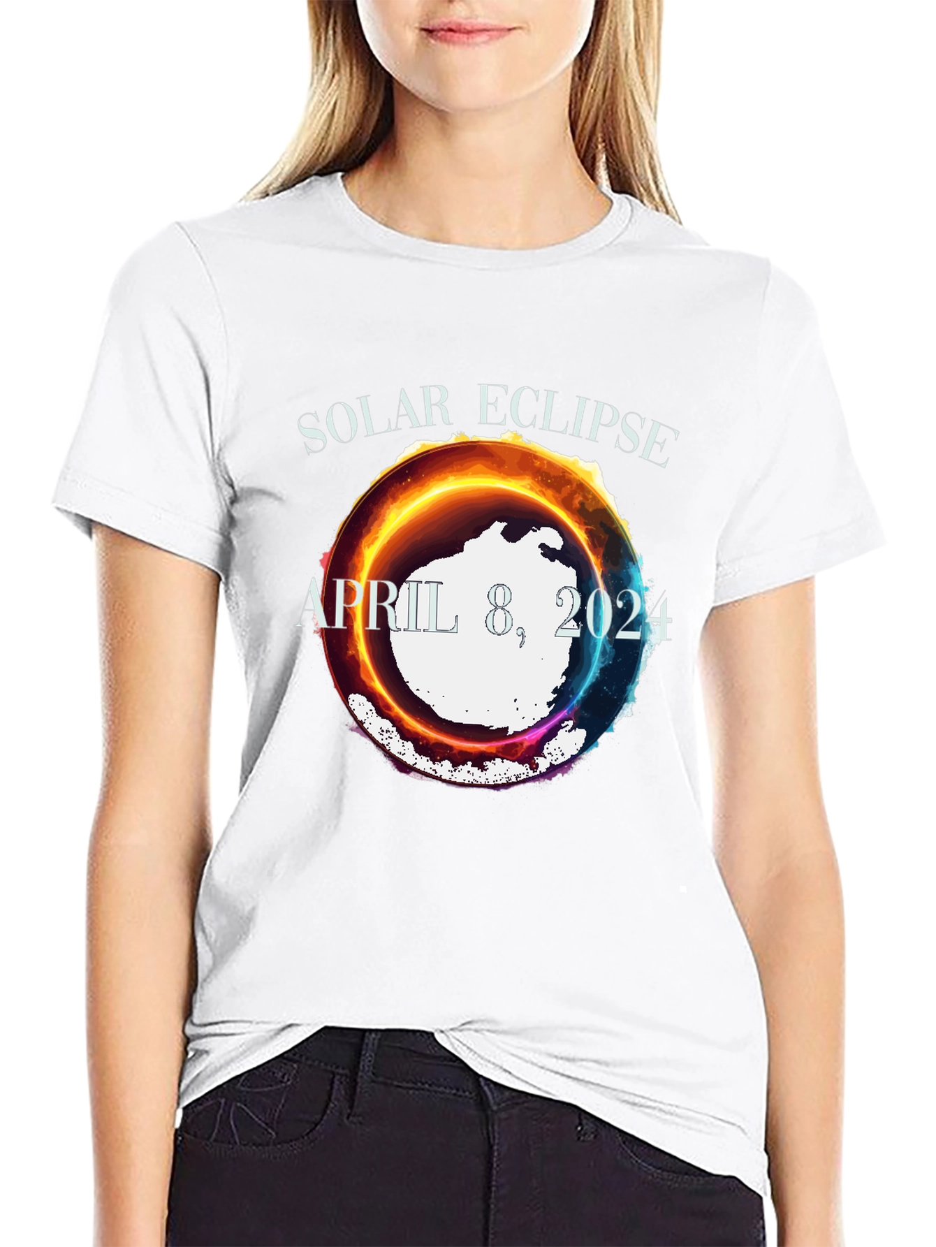 Black Solar Eclipse April 8 2024 T-Shirt view 9