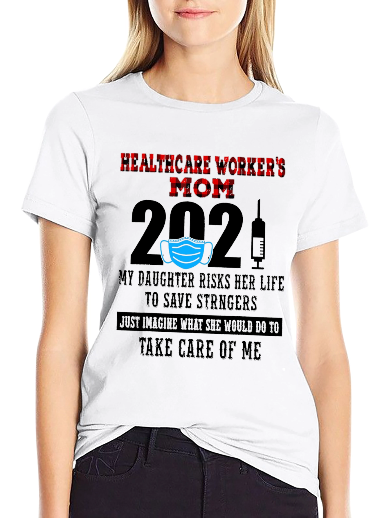 Black Healthcare Worker's Mom 2021 T-Shirt view 9