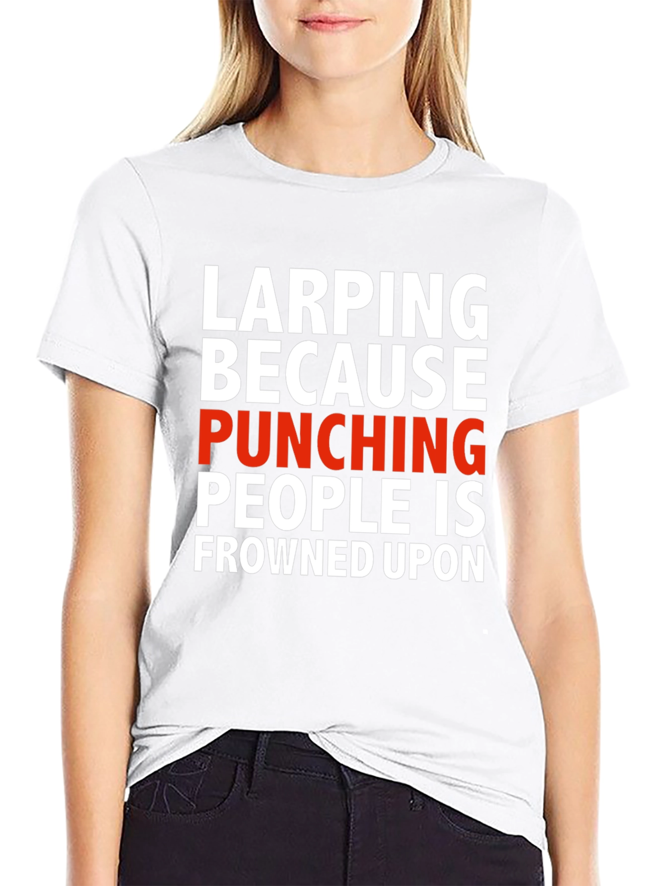 Black LARPing Because Punching People T-Shirt view 9