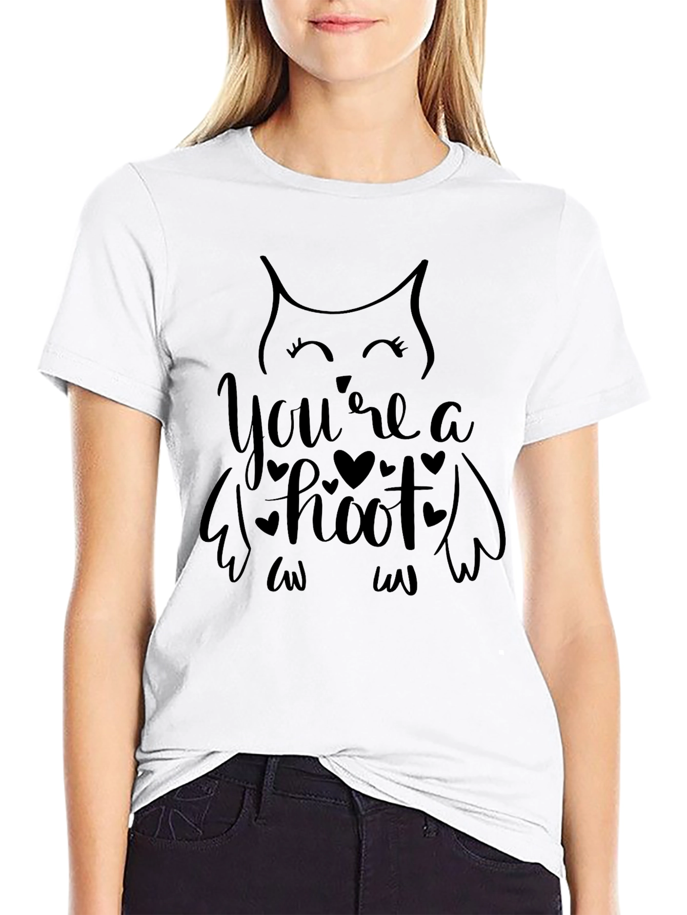 Black You're A Hoot Owl T-Shirt - Valentines Gift view 9