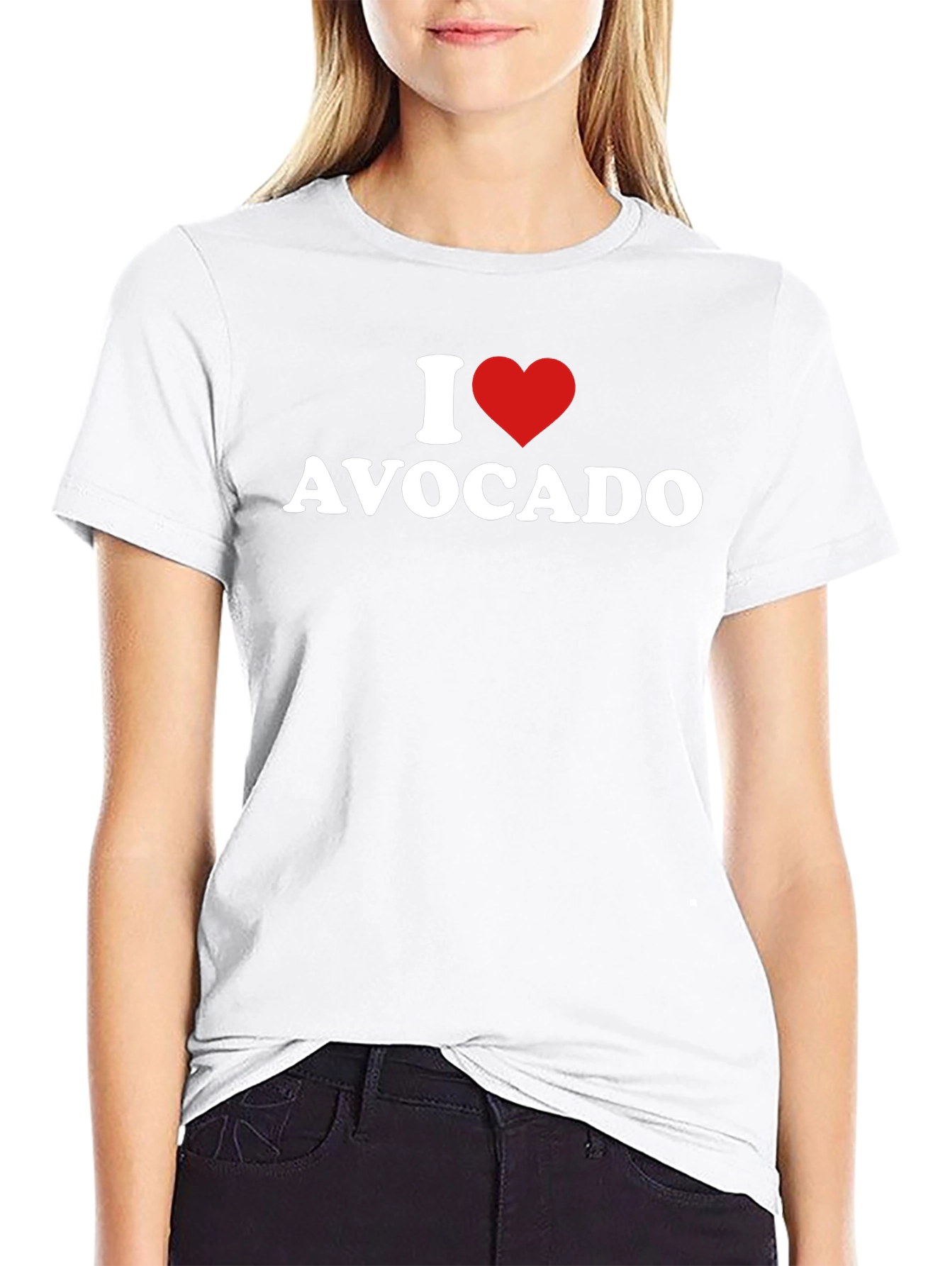 Black I Heart Avocado T-Shirt - Unisex Black Tee view 9