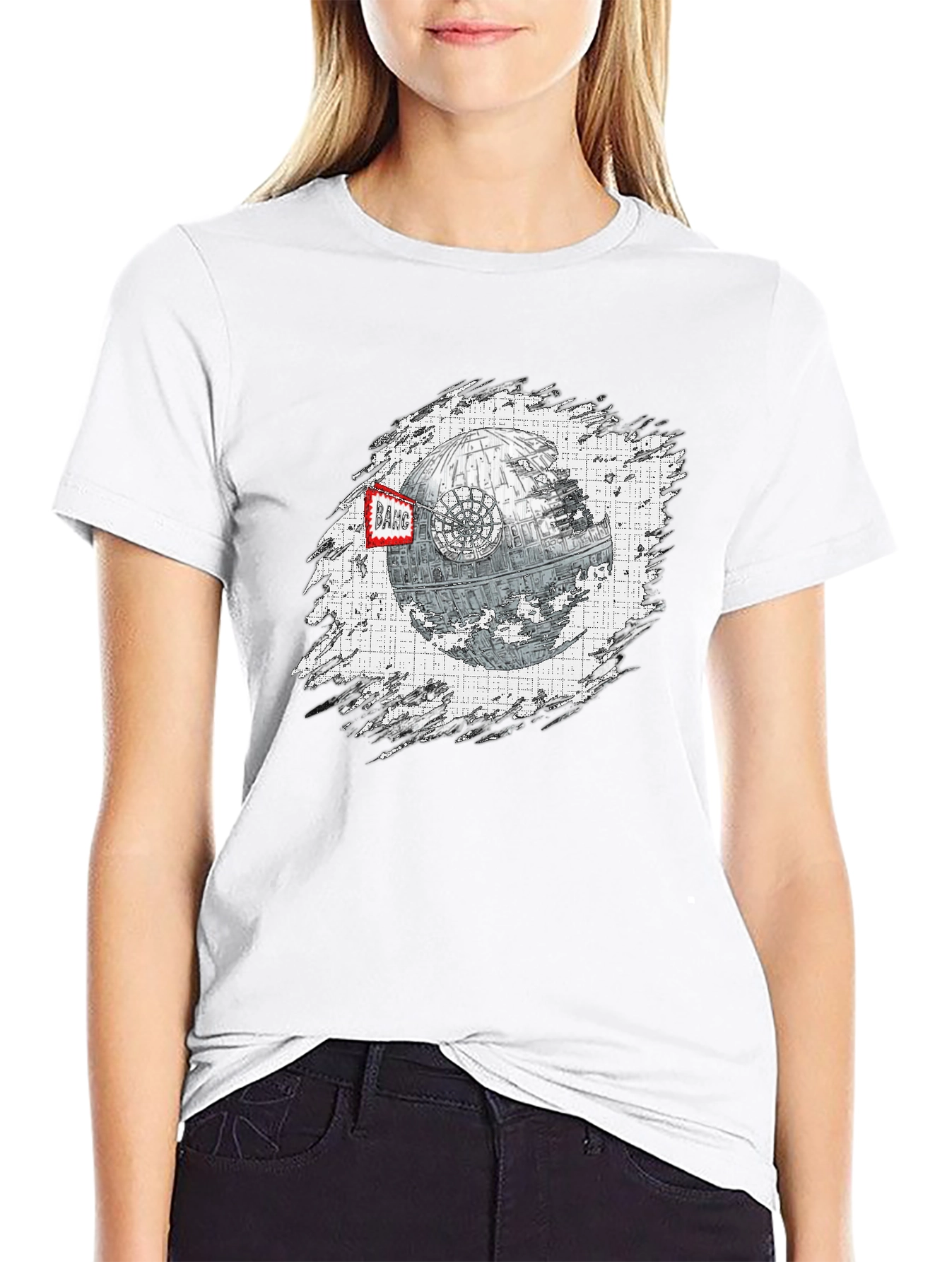 Black Death Star T-Shirt - Sci-Fi Graphic Tee view 9