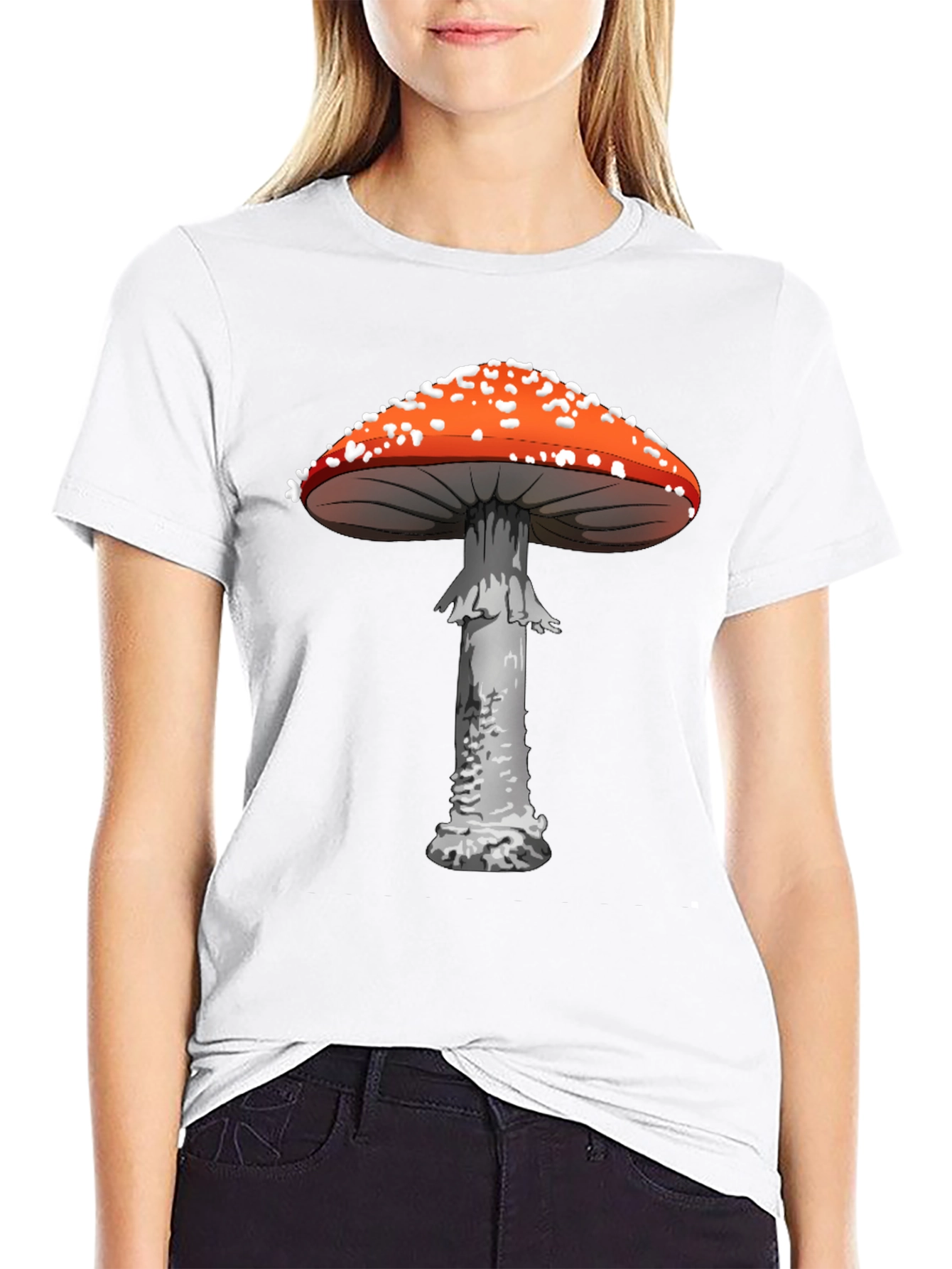 Black Mushroom Graphic Tee - Funky Novelty Print view 9