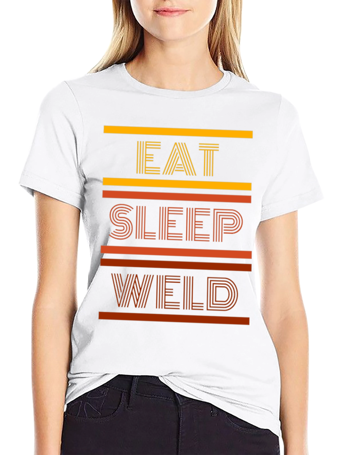 Black Eat Sleep Weld Graphic T-Shirt view 9