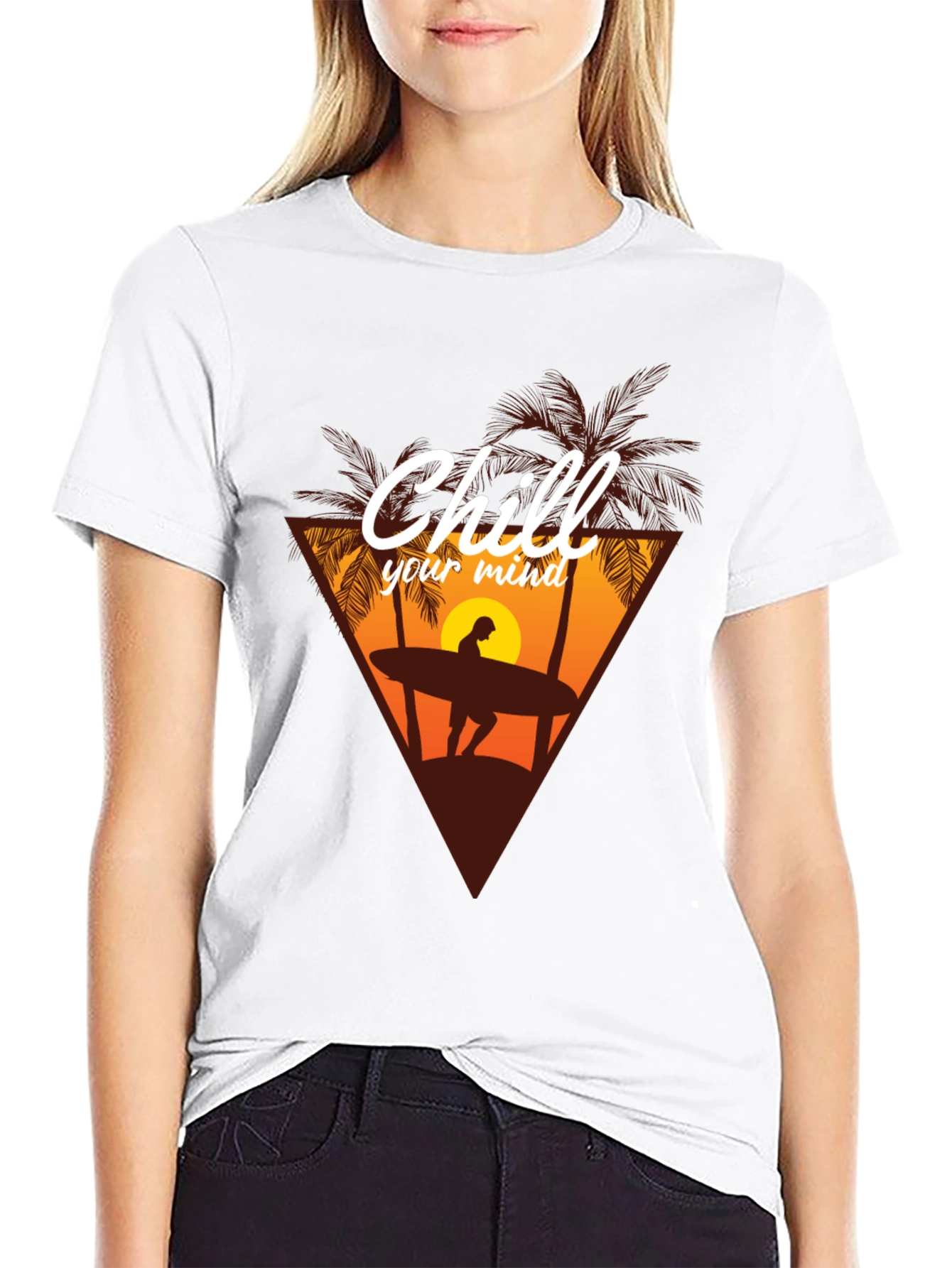 Black Chill Your Mind T-Shirt - Surfer Graphic Tee view 9