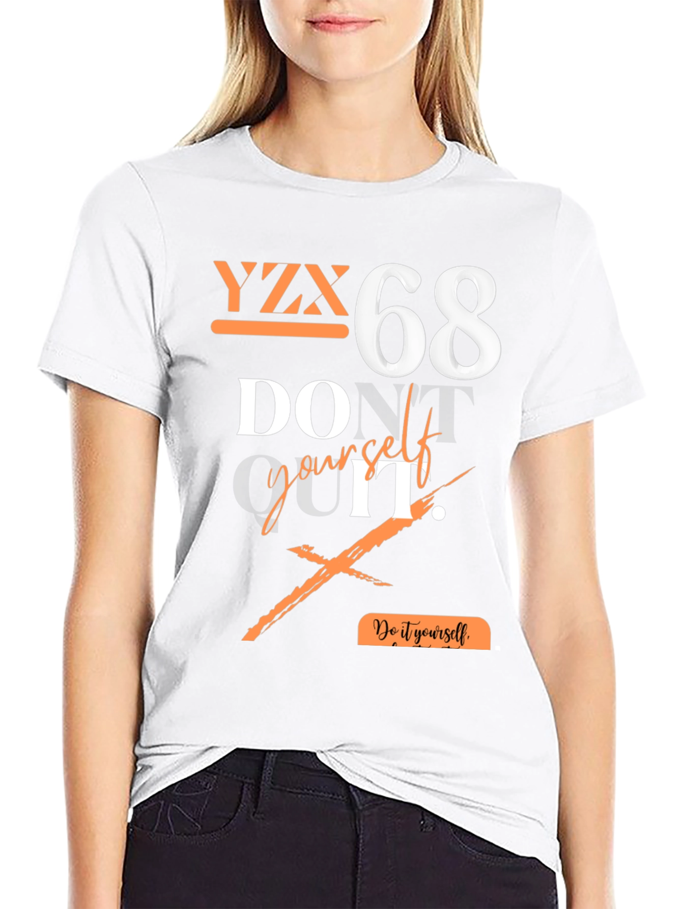 Black YZX 68 Graphic Print T-Shirt - Do It Yourself view 9