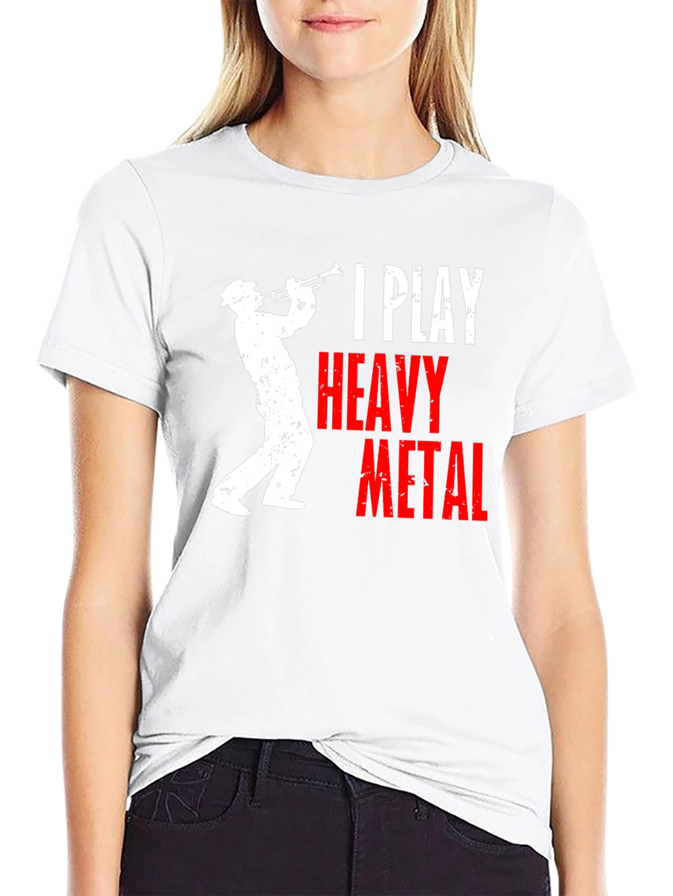 Black I Play Heavy Metal T-Shirt - Musician Humor Tee view 9