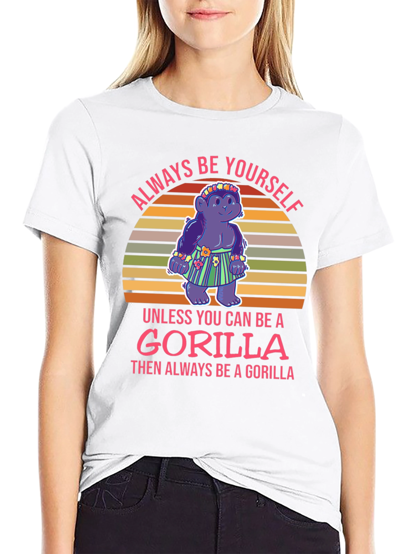 Black Always Be Yourself Gorilla T-Shirt view 9