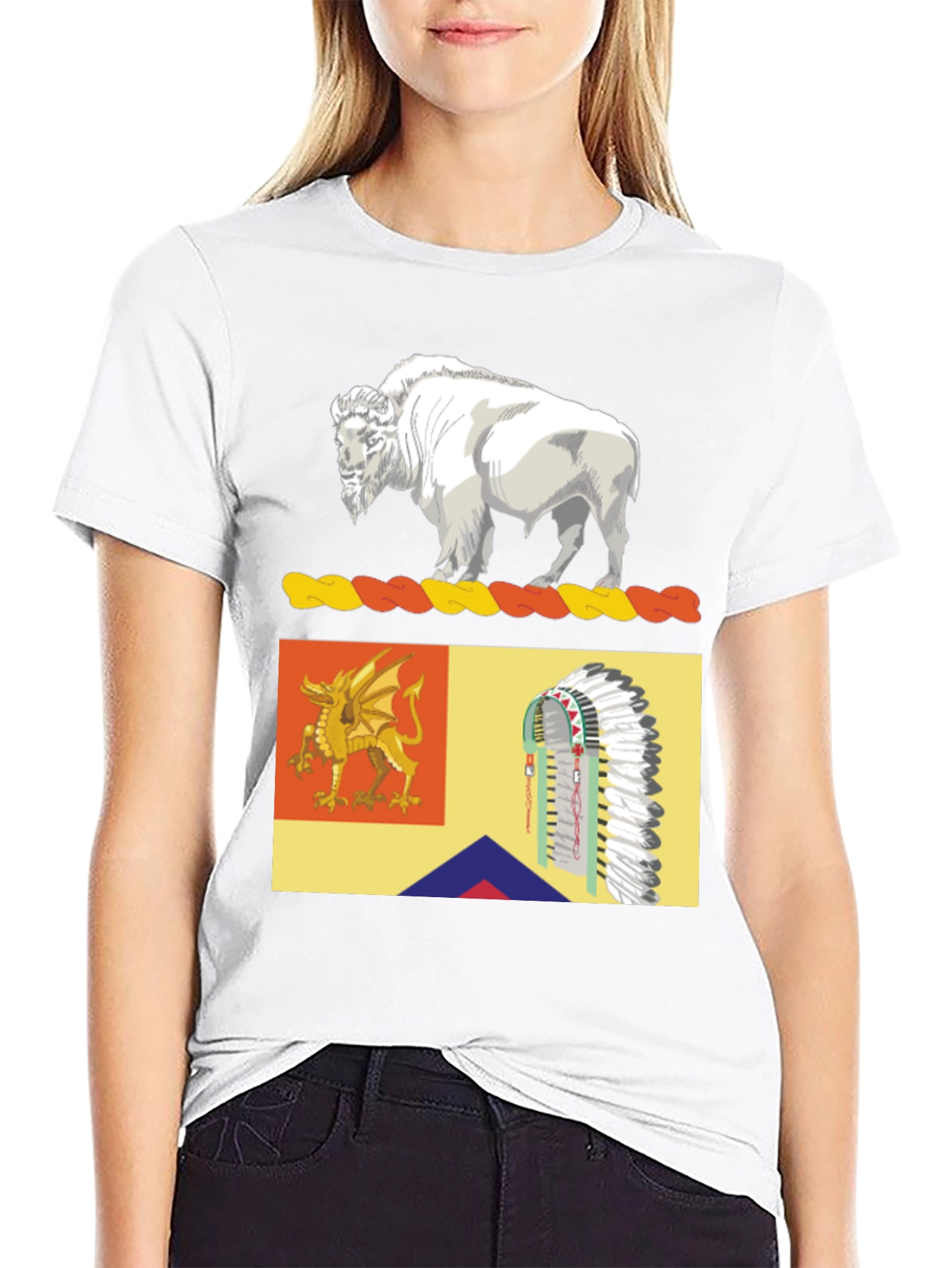 Black Buffalo, Dragon, & Headdress Graphic Tee view 9