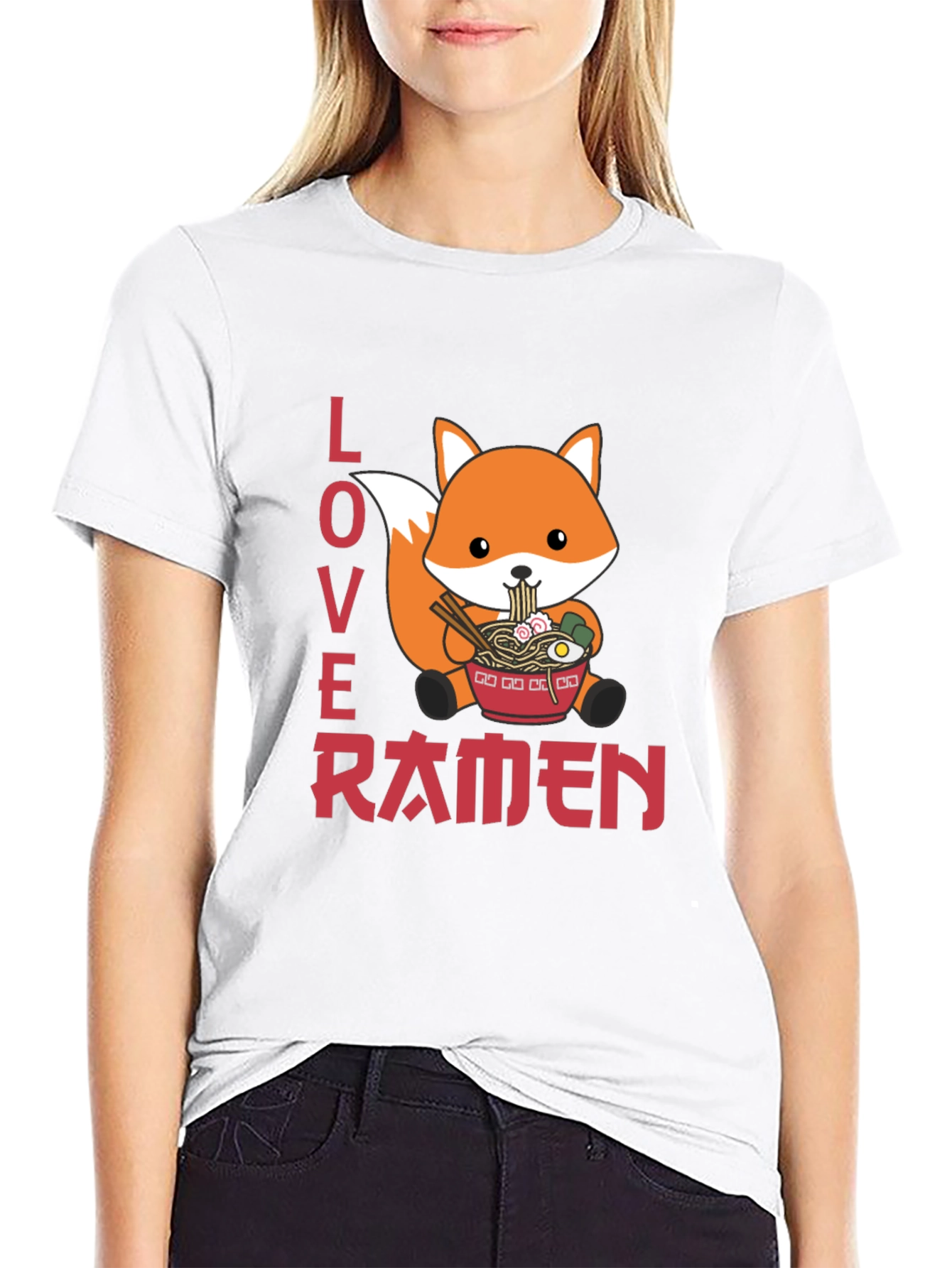 Black Fox Ramen Lover Graphic T-Shirt view 9