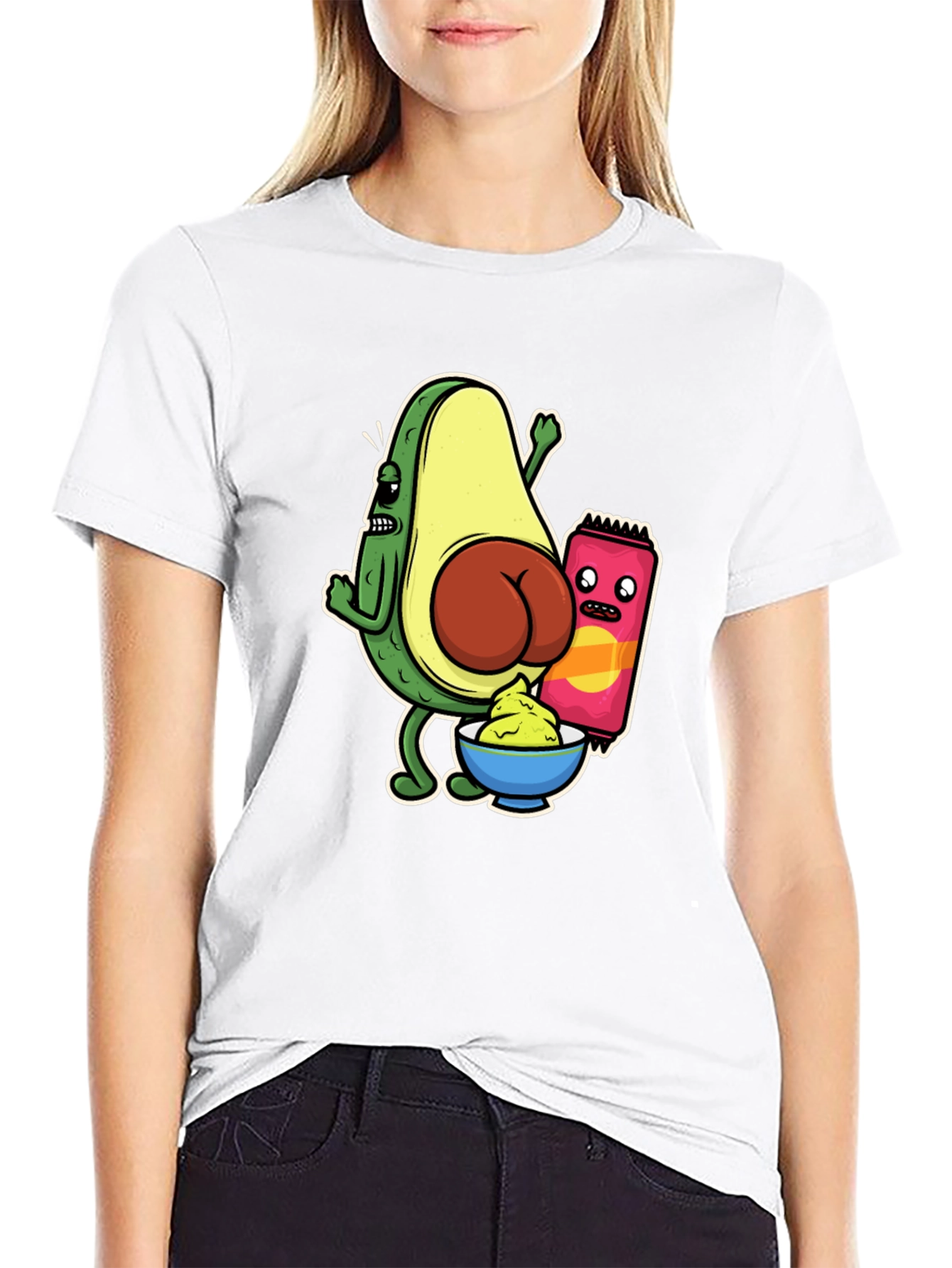 Black Avocado Butt Funny Graphic Tee view 9