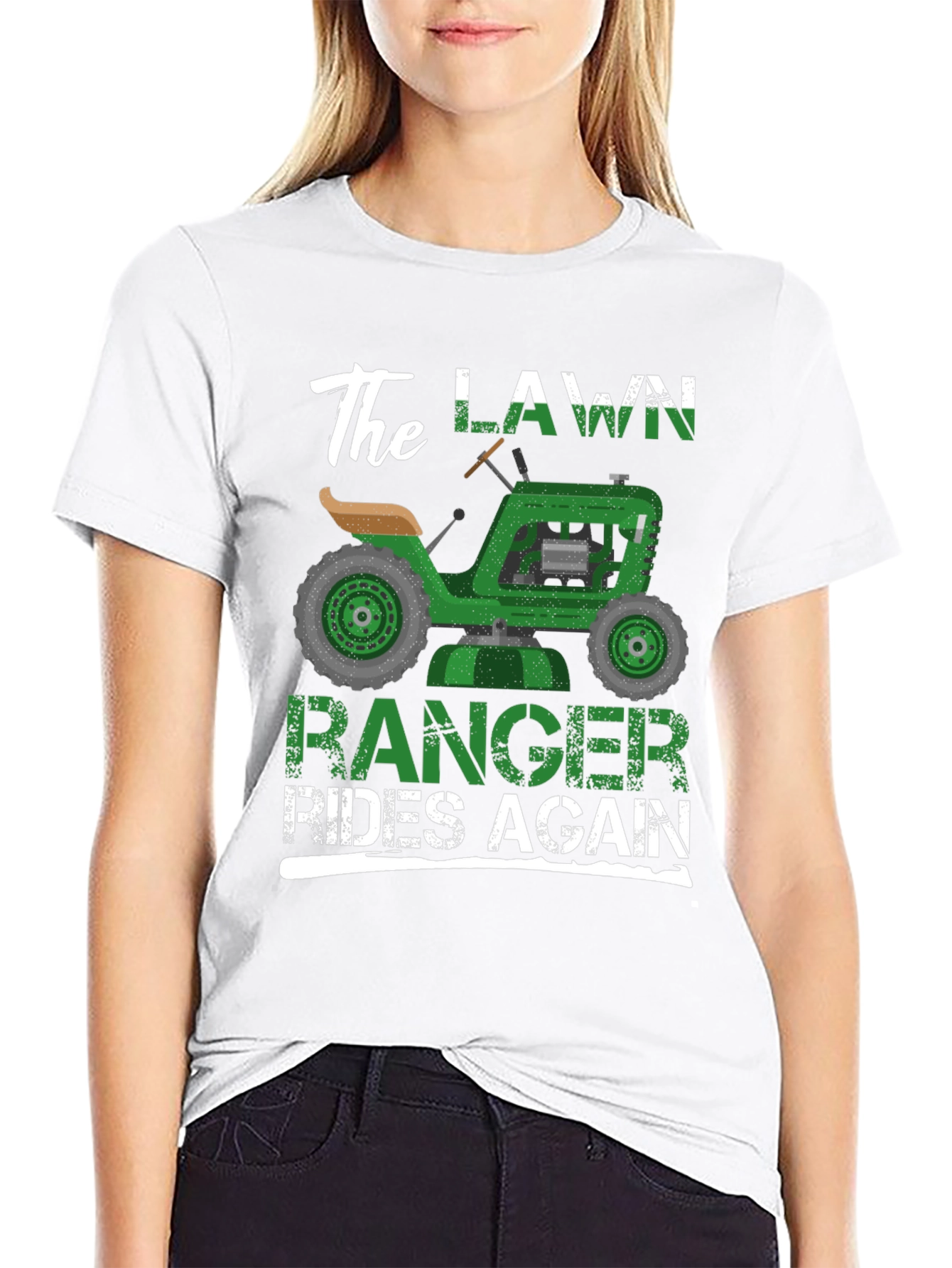 Black The Lawn Ranger Rides Again - Funny T-Shirt view 9