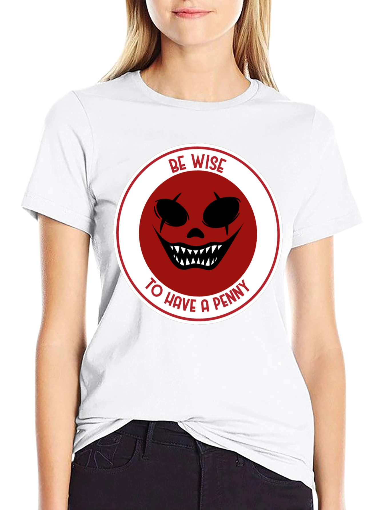 Black Be Wise Scary Clown Graphic Black T-Shirt view 9